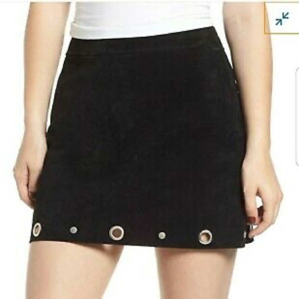 Blank NYC Suede Grommet Studded Skirt